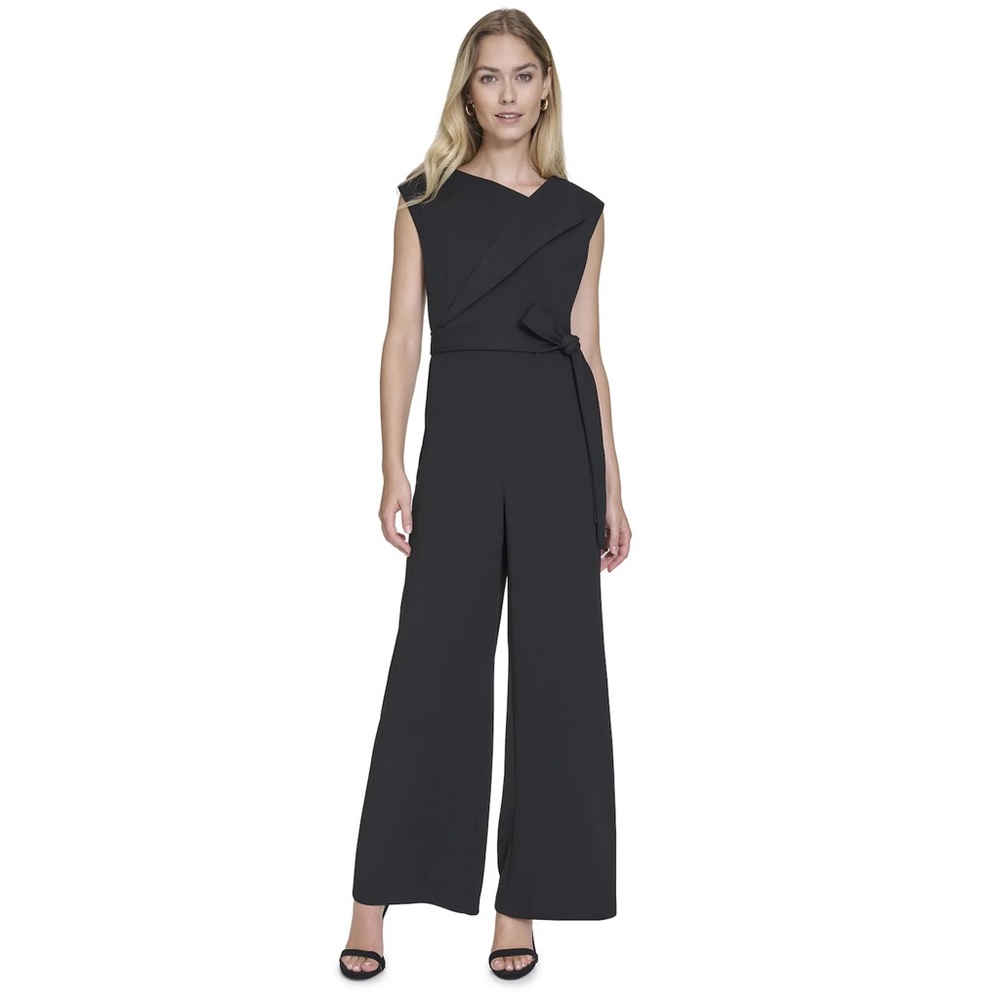 Andrew Marc Black Sleeveless Jumpsuit